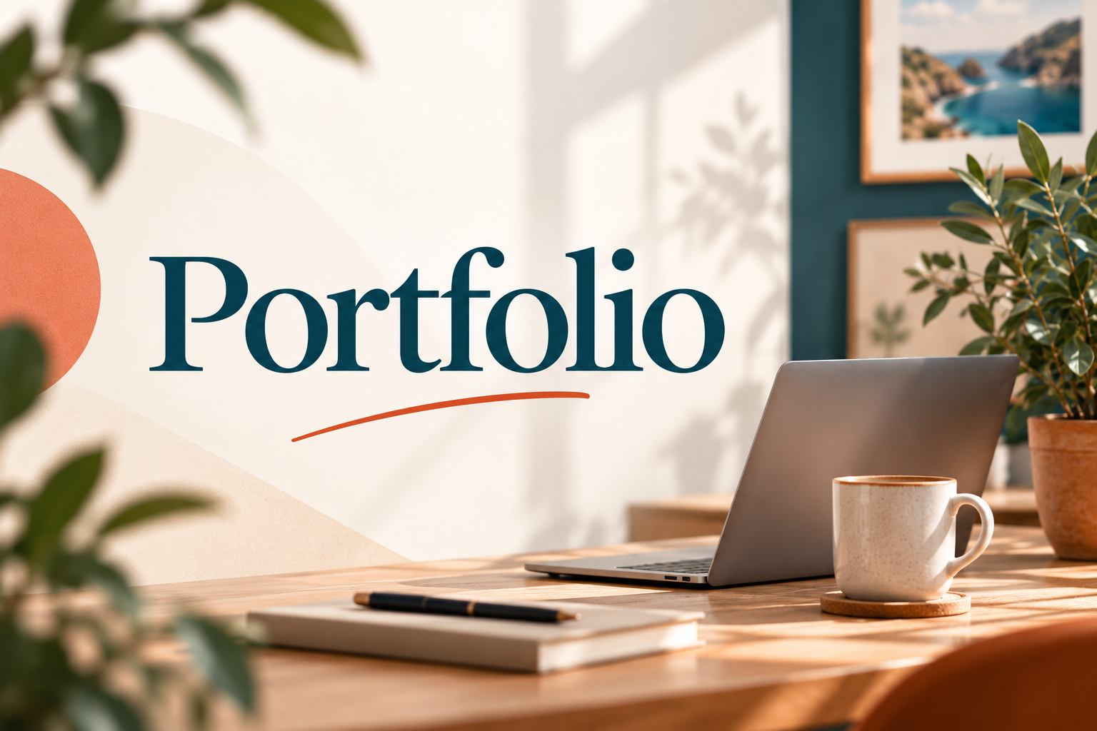Portfolio de Via-ludos, illustré par un bureau avec ordinateur portable.