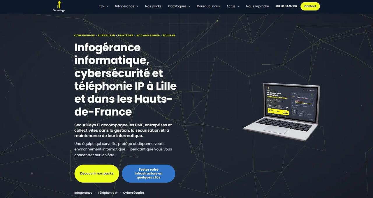 Capture de la refonte du site professionnel SecuriKeys IT par Renaud Trelcat